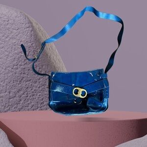 Tory Burch GEMINI LINK PATENT CROSS-BODY Midnight Swim Patent Leather